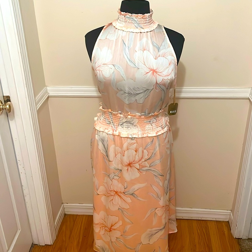 Beautiful Floral Wedding Guest Dress; New With Tag